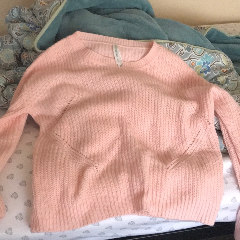 Aeropostale crop pink knit sweater